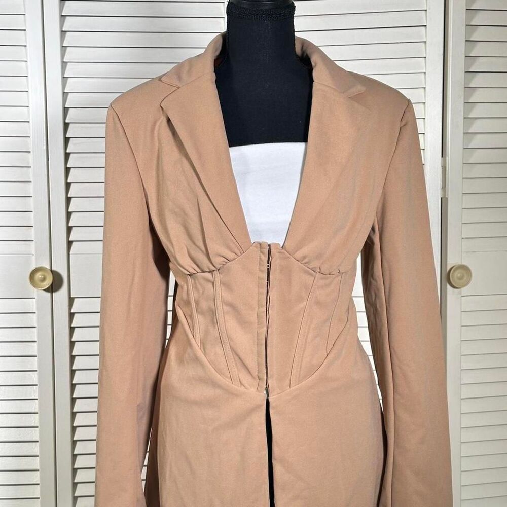 Source Unknown Tan Corset-Style Blazer Jacket